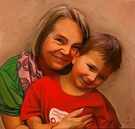 larger image of the work, Grandma and Grandson